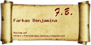 Farkas Benjamina névjegykártya